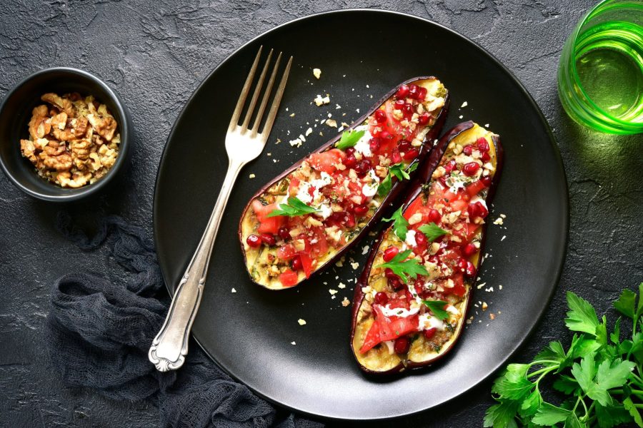 Gevulde aubergines